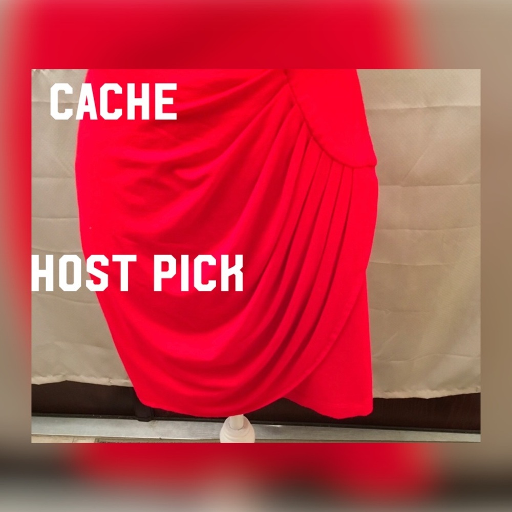 Cache Pleated Mini Red Ruched Skirt size XSP - Picture 2 of 10